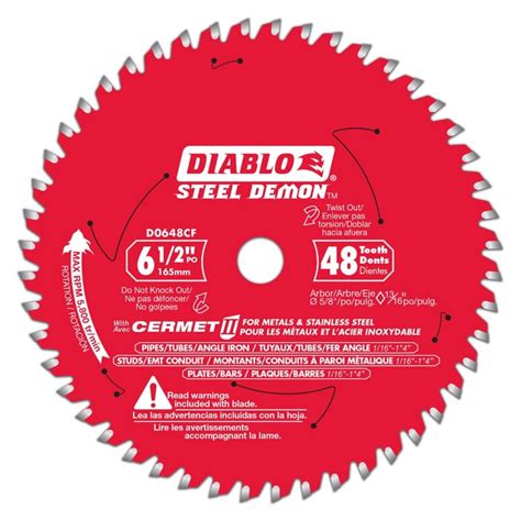 Diablo Steel Demon 6 1 2 Inch X 48 Tooth Carbide Tipped Circular Trim