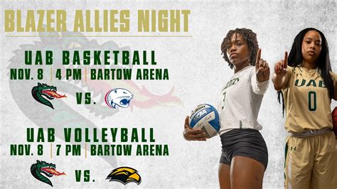 Uab Volleyball On Twitter This Friday Is Blazer Allies Night‼️ Come