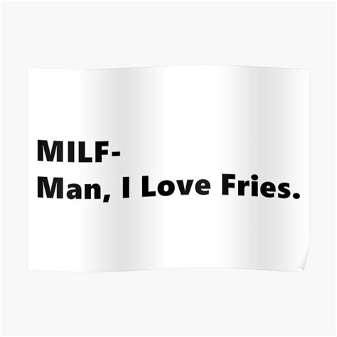 Póster MILF Hombre me encantan las papas fritas cita divertida abreviatura papas fritas