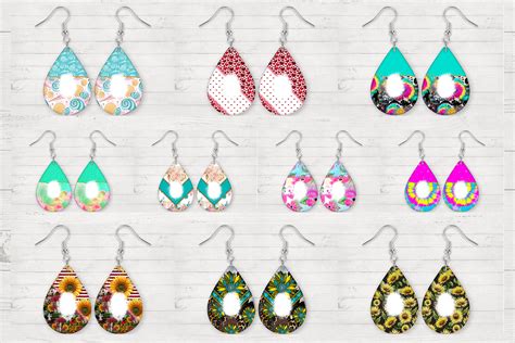 Tear Drop Earring Sublimation Design Bundle Earring Bundle Etsy