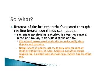 Line Breaks in Poetry by Jonathan Cowan | Teachers Pay Teachers