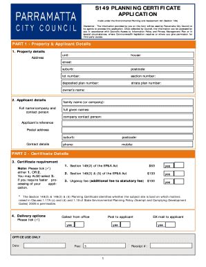 Fillable Online S Planning Certificate Fax Email Print Pdffiller