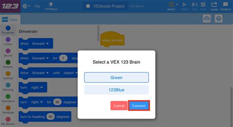 連接基於應用程式的 VEXcode 123 iPad VEX 庫