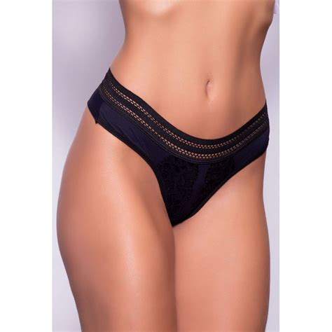 Calcinha Em Microfibra Fio Duplo Detalhe Em Renda C12 COMPRA FACIL LINGERIE