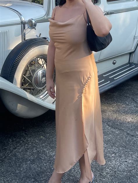 Silk Dress Nude On Carousell