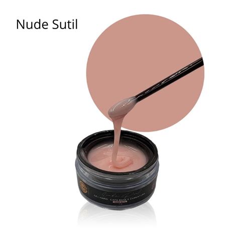 Gel Hard Linha Real Capa Base E Curvatura Nude Sutil 30G Majestic Nails Completa Beleza