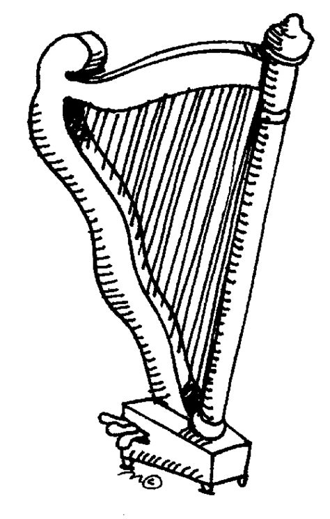 Instrument Clipart Lyre Harp Coloring Page Clip Art Library 13688 The