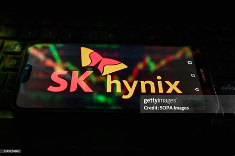 In This Photo Illustration Sk Hynix Logo Is Displayed On A News