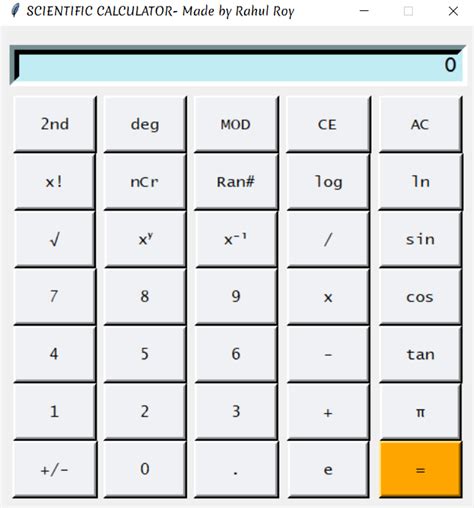 Scientific Calculator GUI In Python Using Tkinter CodeSpeedy