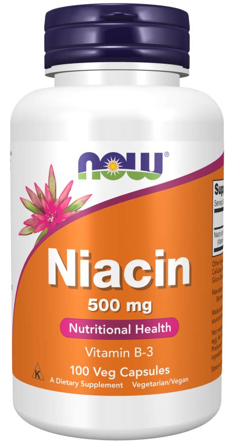 Niacin 500 mg Veg Capsules | NOW Foods