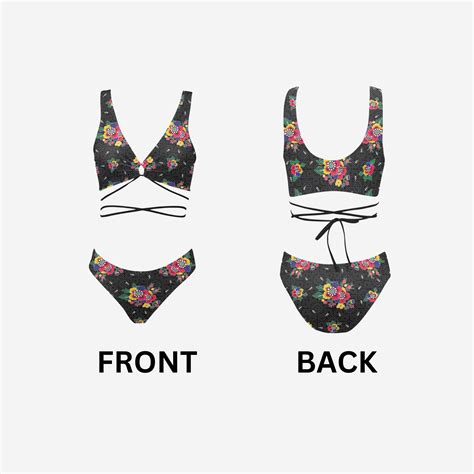 Beach Goddess Cross String Bikini Set Hmong Bikini Swimwear Piece Set