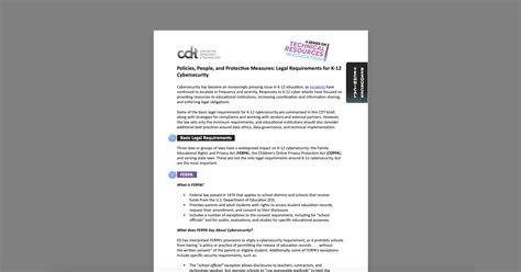 Policies, People, and Protective Measures: Legal Requirements for K-12