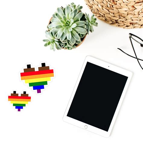 Poc Gay Pride Sticker Pixel Heart Sticker Gay Pride Etsy