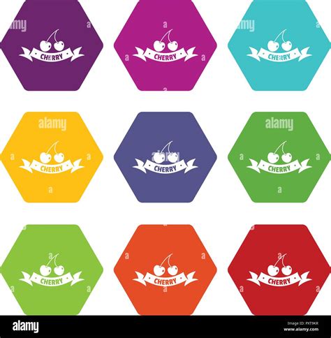 Cherry Icons Set 9 Vector Stock Vector Image And Art Alamy