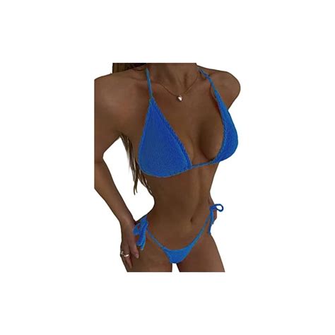 ORANDESIGNE Costume Da Bagno Donna Micro Bikini String Brasiliana Mini Tankini Mare Push Up
