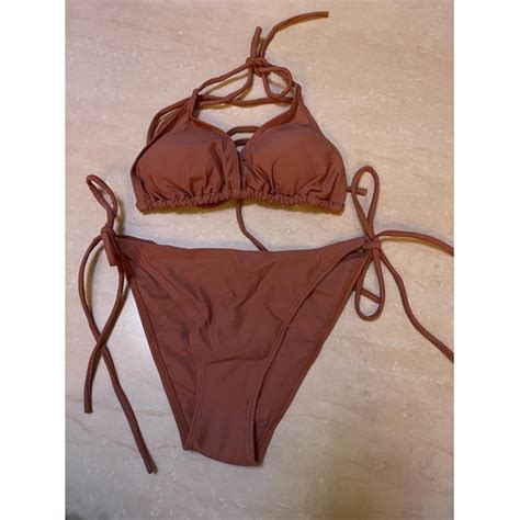 Tie Up Bikini Brazilian Two Piece Swimsuit Sexy Beach Wear Shopee Philippines