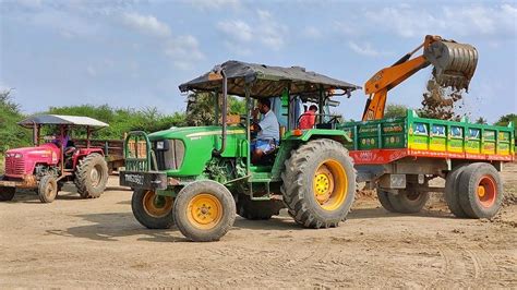 JCP And Tractor Videos JCB Stunt With John Deere 5050 D Stuck Fully