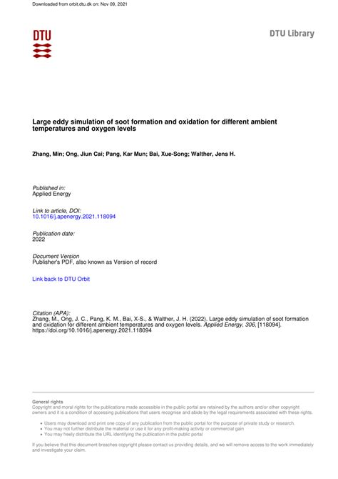 PDF Large Eddy Simulation Of Soot Formation And Oxidation For