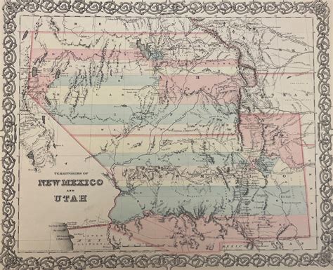 1855 Coltons Territories Of New Mexico And Utah Map Nevada State