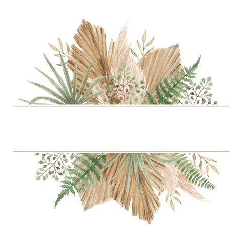 Premium Vector Watercolor Hand Painted Boho Style Floral Banner With