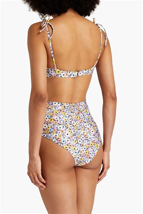 Agua By Agua Bendita Cuba La Fania Lila Floral Print Underwired Bikini Top The Outnet
