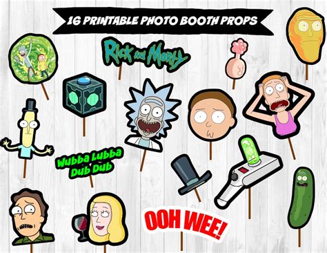 Rick And Morty Photo Booth Props Rick And Morty Birthday Party Party