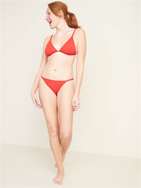 Textured String Bikini Swim Bottoms For Women Old Navy