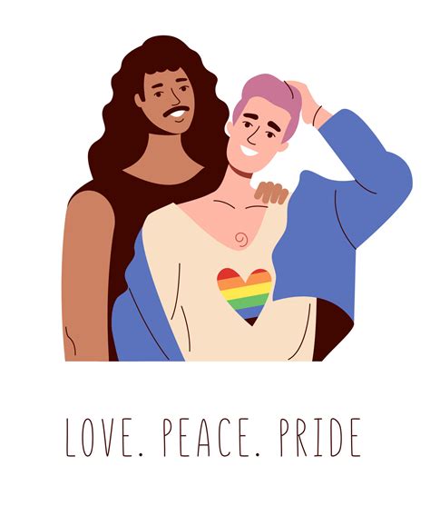 Two Gay Men Smile And Hug Interracial Lgbt Rainbow Flag And Love 13671979 Vector Art At Vecteezy