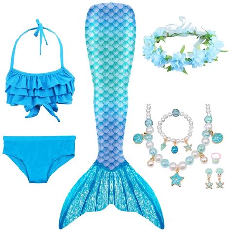 Bañador de cola de sirena para niños con aletas Tops traje de Bikini trajes de baño Monofin