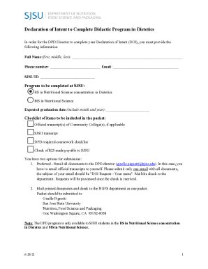 Fillable Online Declaration Of Intent Request Form Fax Email Print