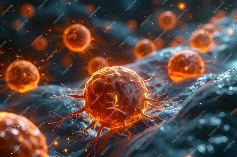 Premium Photo | CAR T cells attacking cancer cells in a medical ...