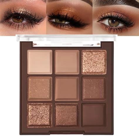 Neutral Nude Brown Eye Shadow Palette Rose Gold Dark Brown Bronze Naked Cream Eyeshadow Palette
