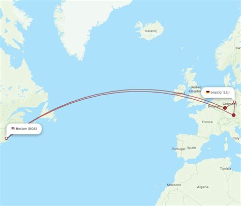 All Flight Routes From Leipzig Halle To Boston LEJ To BOS Flight Routes