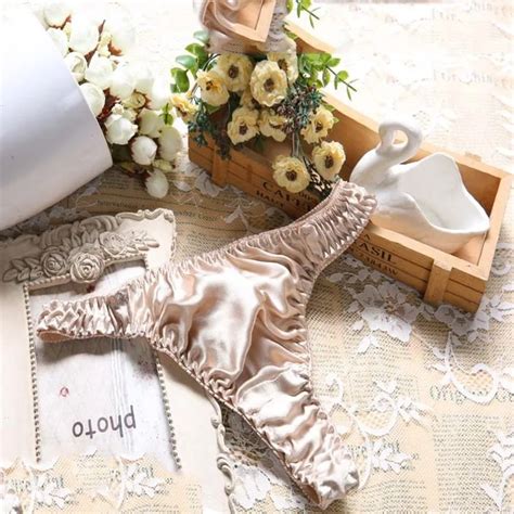 Luxury 100 Natural Silk Women S Lace Multicolored Thongs String Bikini Panties Sexy Summer