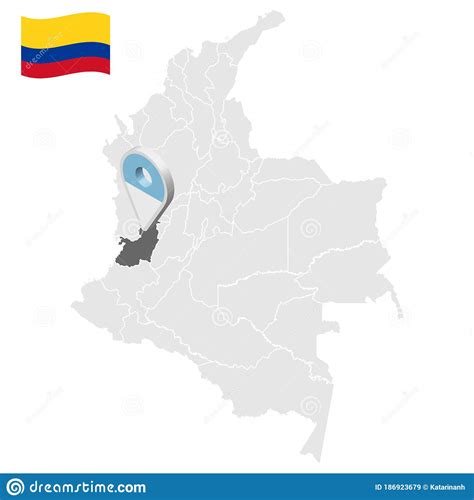 Location Of Cauca On Map Colombia. 3d Cauca Location Sign. Flag Of ...