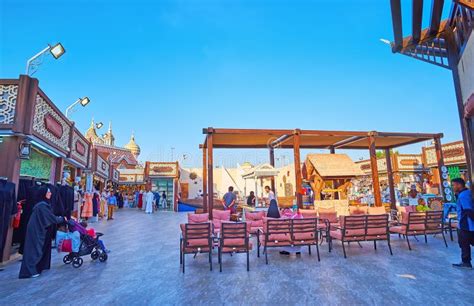 Outdoor Cafe In Kuwait Pavilion Of Global Village Dubai UAE Editorial