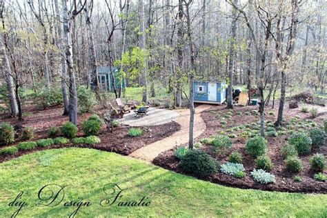 Making Yard Work Easier Wooded Backyard Landscape Backyard Backyard