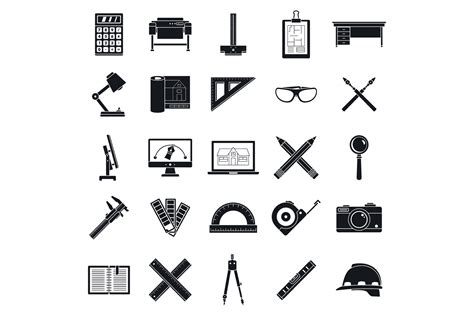 Architect Tool Icons Set Simple Style Graphic By Anatolir56 · Creative