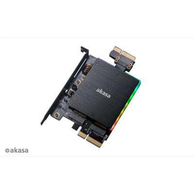 akasa Dual M 2 PCIe SSD adapter with RGB LED light and heatsink PCパーツ