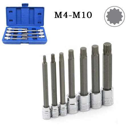 7PCS 3 8inch Socket Tool Set Drive Extra Long Torx Star Bit Sockets Set