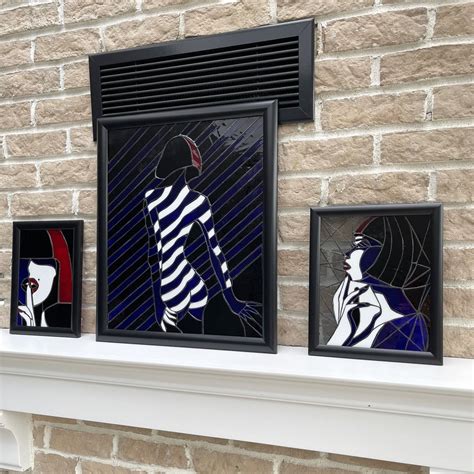 Stained Glass Naked Woman Modern Glass Art Panel Naked Girl Etsy Hong Kong