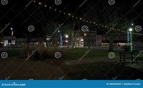 Christmas Tree And Lights At The Paola Town Square Editorial