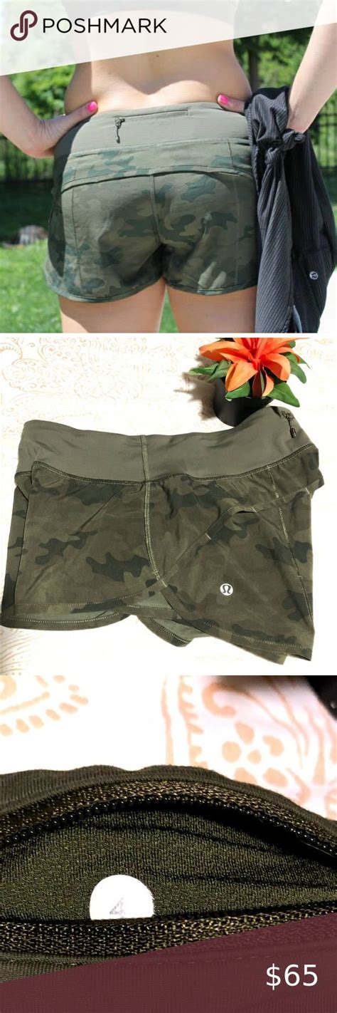 Lululemon Run Speed Short DOT 4 LIKE NEW Savasana Camo Green