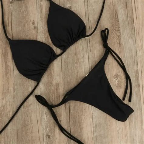 Woying Sexy Solid Micro Bikini Sets For Women
