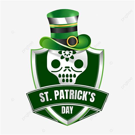 Saint Patrick Day Skull Silver Logo Saint Patricks Logo St Patrick Day Png And Vector With