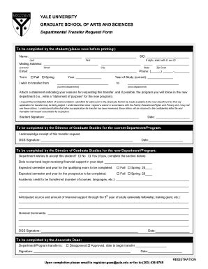 Fillable Online Departmental Transfer Request Form Fax Email Print