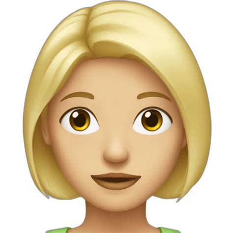 Une Fille Blonde Aux Yeux Verts Emoji Ai Emoji Generator