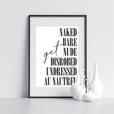 Get Naked Bare Nude Adult Bathroom Printable Bathroom Wall Art Spa