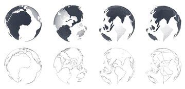 Premium Vector | Set of vector planets earth isolated on white background