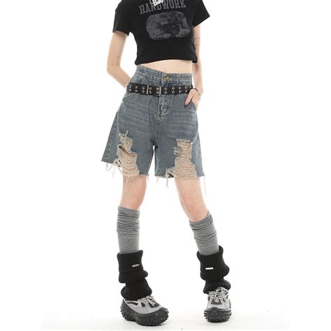 Hot Girl Tassel Ripped Denim Shorts Vanci Co